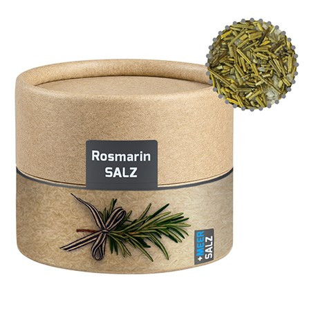 Gewürzmischung Rosmarin-Salz, ca. 52g, Biologisch abbaubare Eco Pappdose Mini