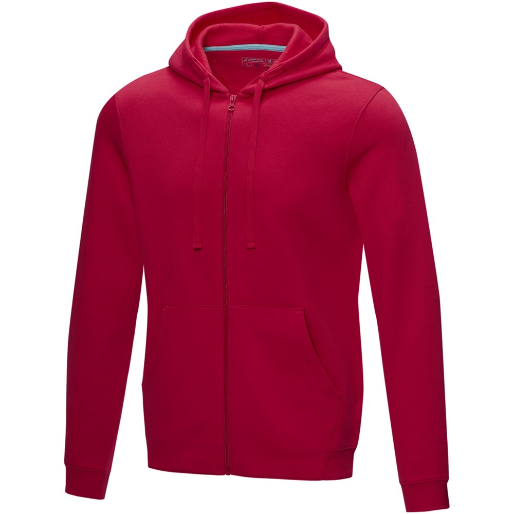 Ruby Hoodie mit durchgehendem Reißverschluss aus Bio-Material für Herren - Rot