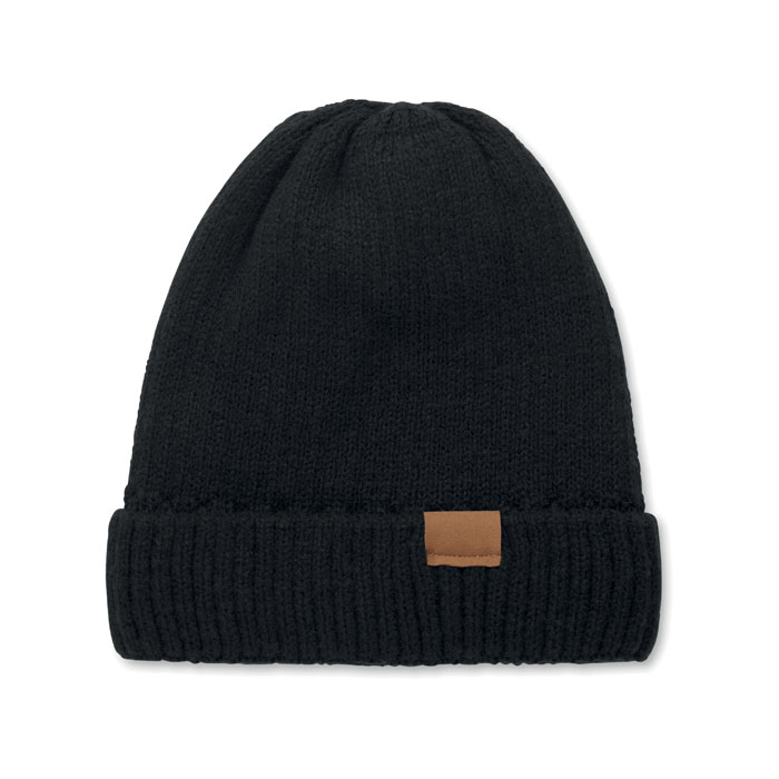 PUNTOS - Beanie mit Bündchen - schwarz