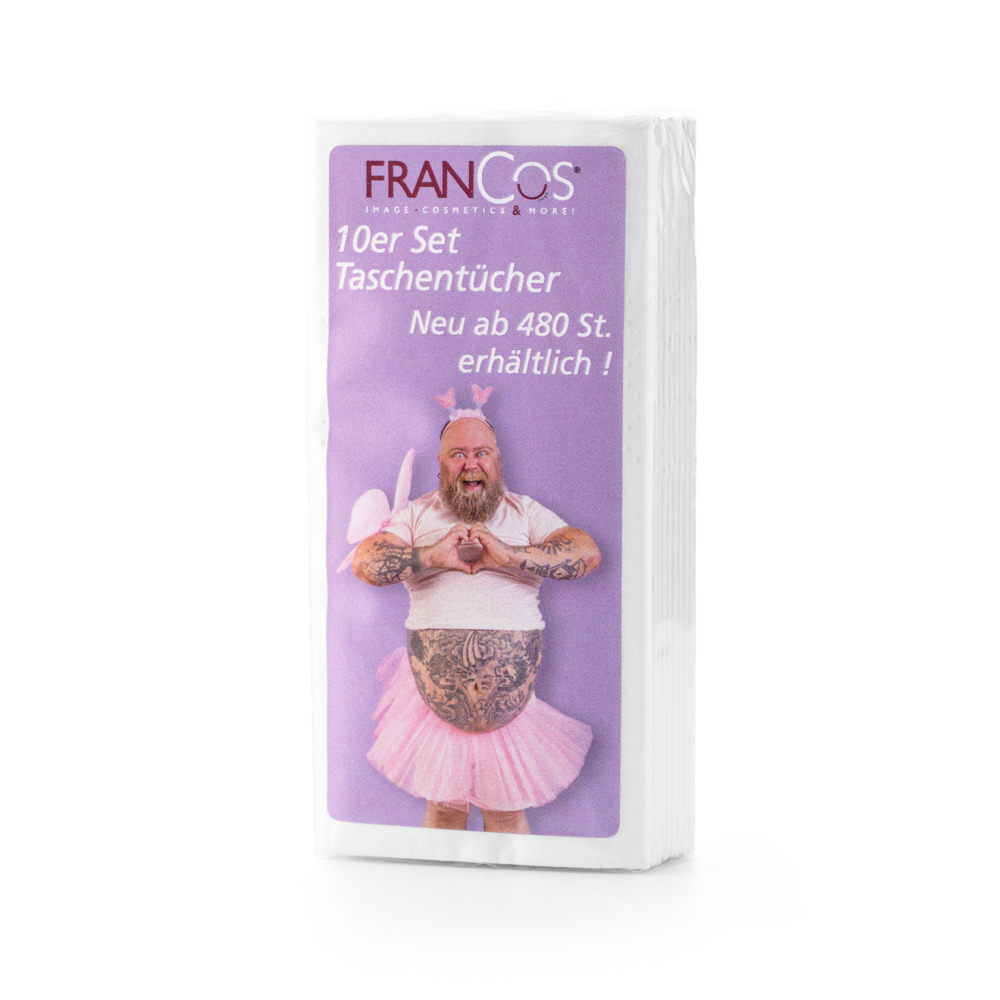 10er Set Taschentücher "Classic" mit einem Etikett