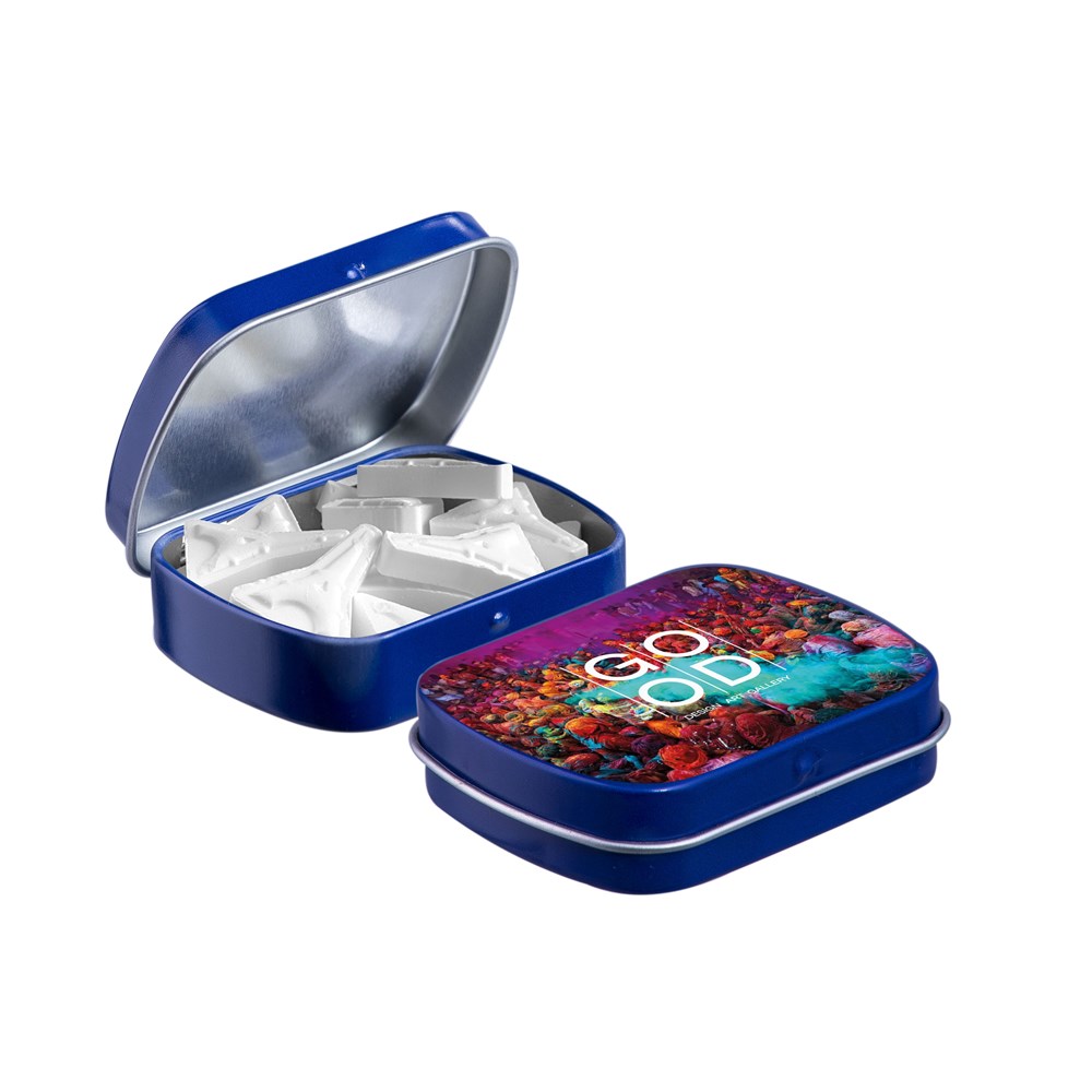 Mini Klappdeckeldose mit Form Pfefferminz