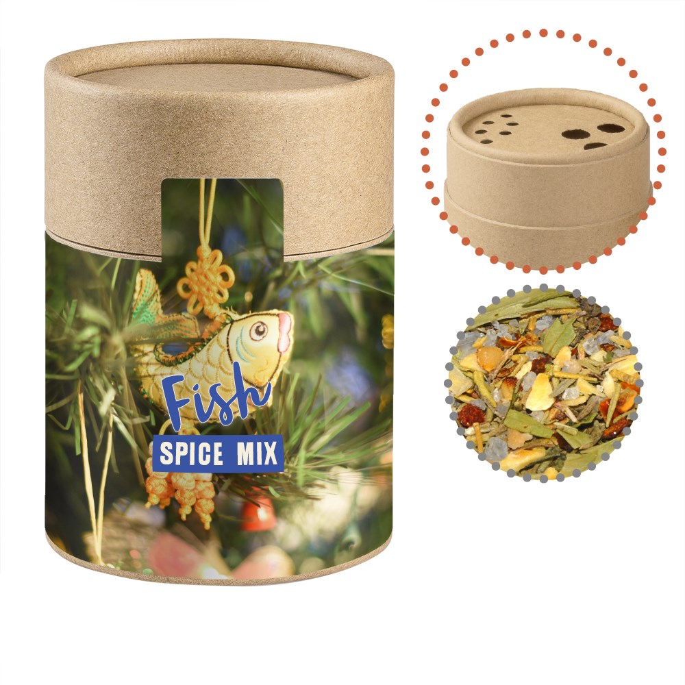 Weihnachts Gewürzmischung Fisch, ca. 60g, Kraftpapierstreuer Midi