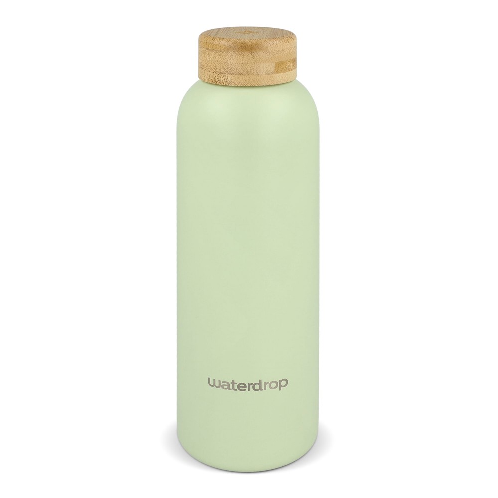Waterdrop Edelstahlflasche mit Bambusdeckel 600 ml