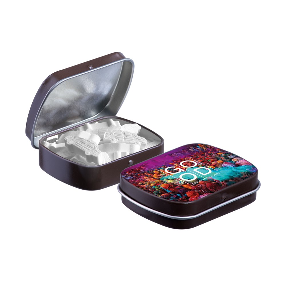 Mini Klappdeckeldose mit Form Pfefferminz