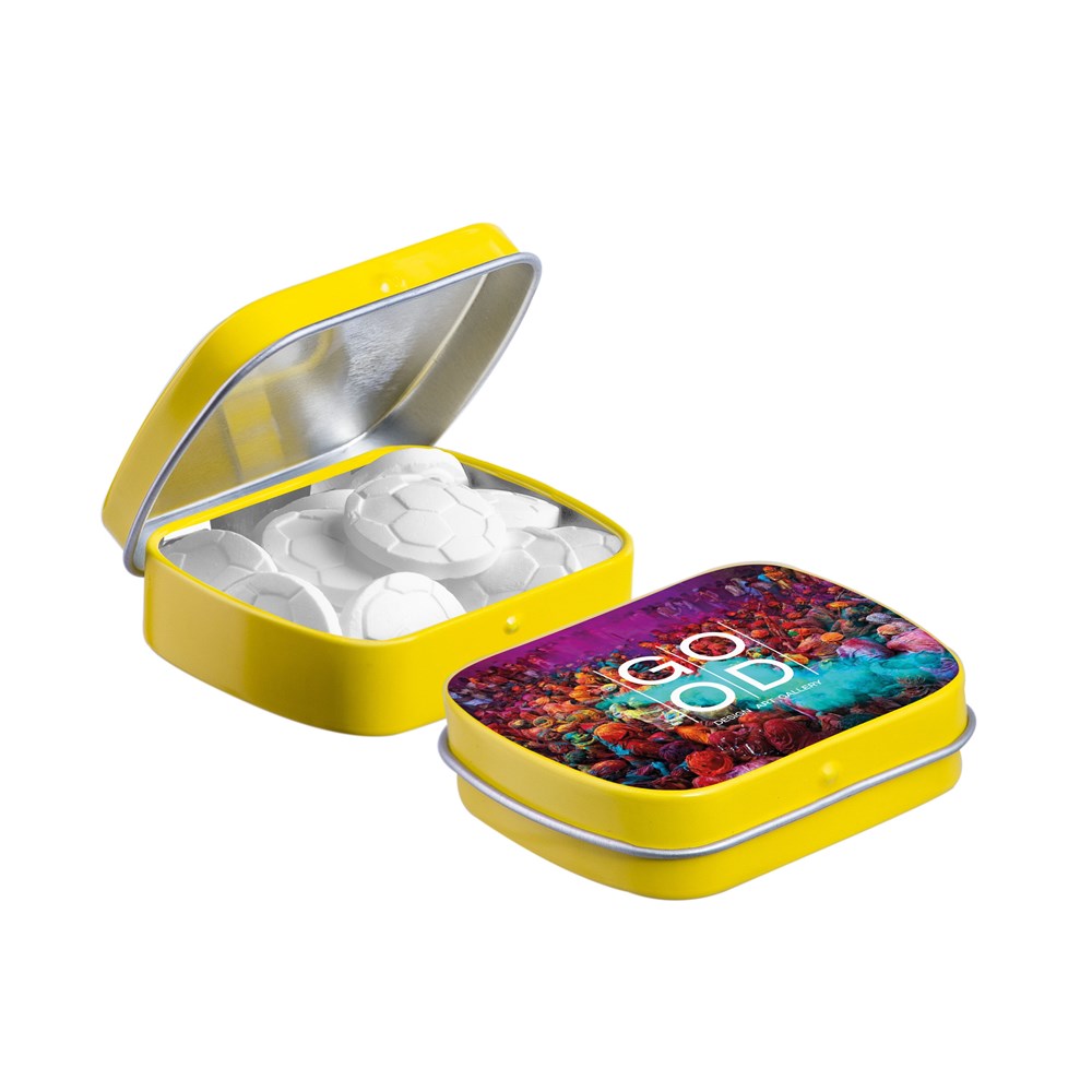 Mini Klappdeckeldose mit Form Pfefferminz