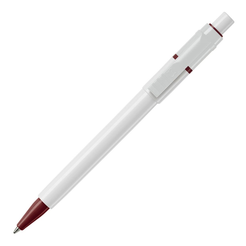 Kugelschreiber Baron hardcolour - Weiss / Dunkelrot