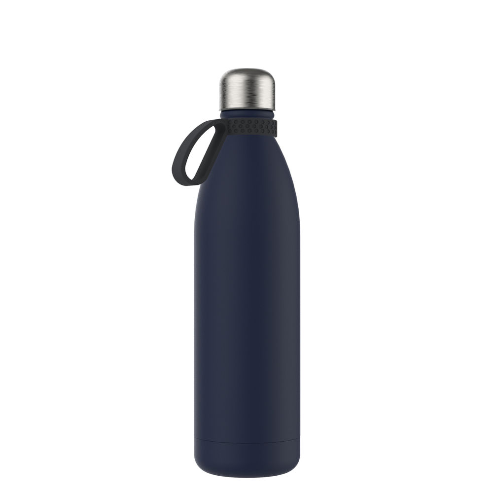 Thermotrinkflasche RETUMBLER-NIZZA XL - dunkelgrau, marineblau, silber