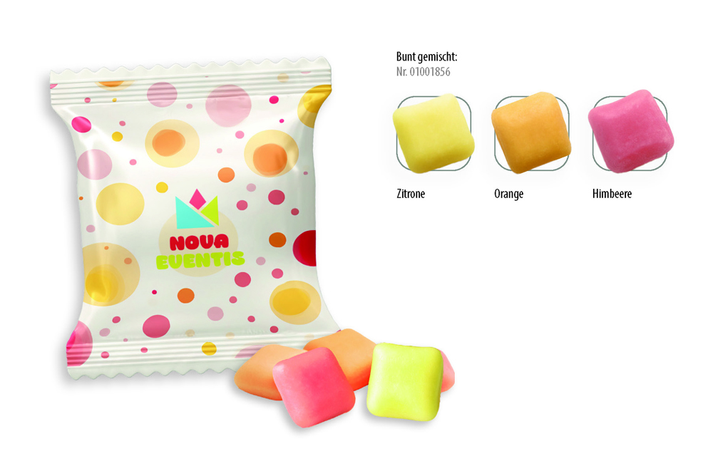 Kaubonbons Fruchtmix Werbetüte 5 Stück , Inhalt: Kaubonbons Fruchtmix