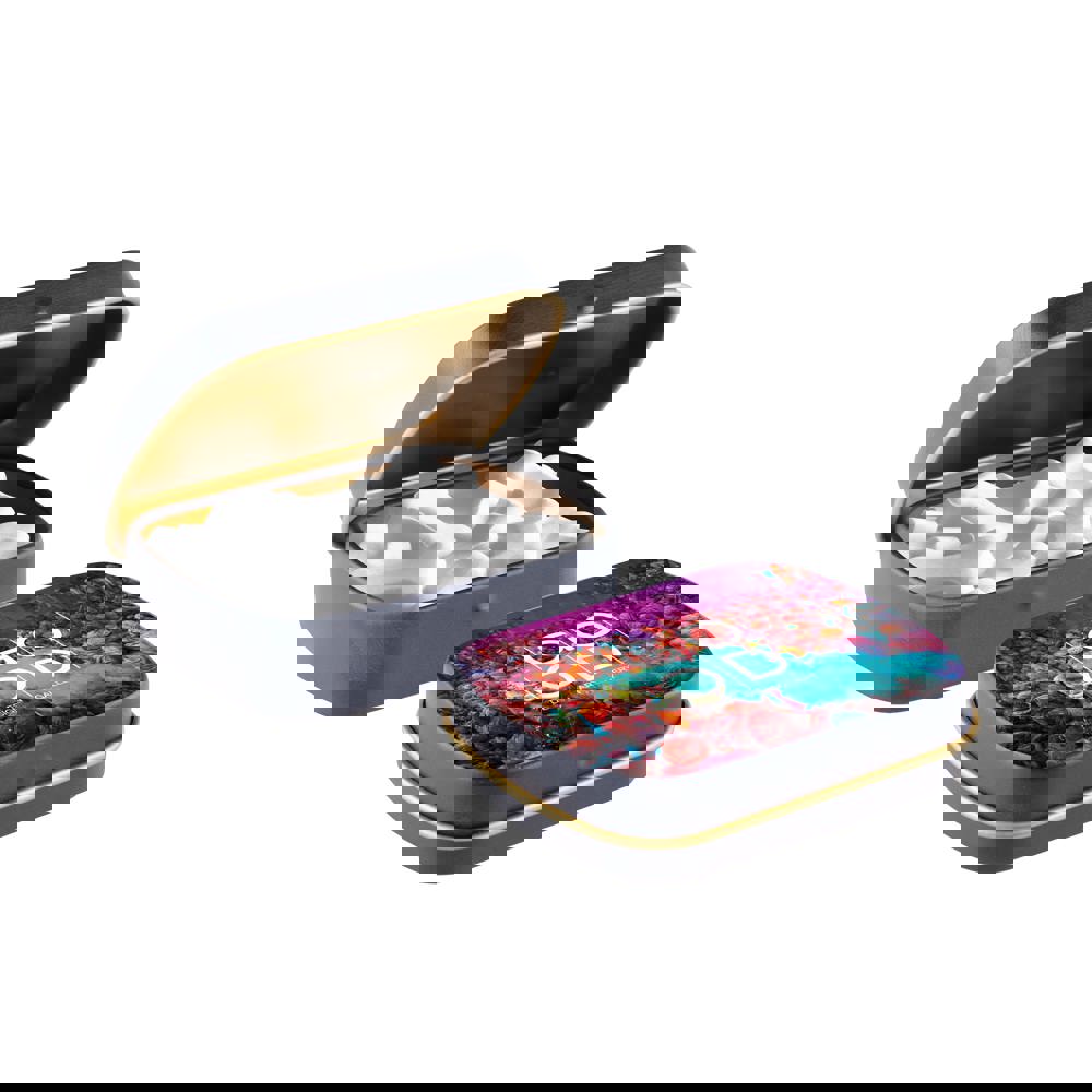 Mini Klappdeckeldose mit Form Pfefferminz