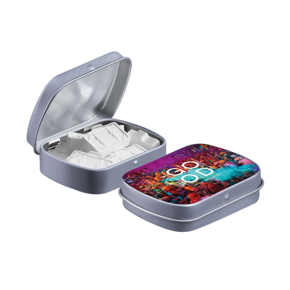 Mini Klappdeckeldose mit Form Pfefferminz