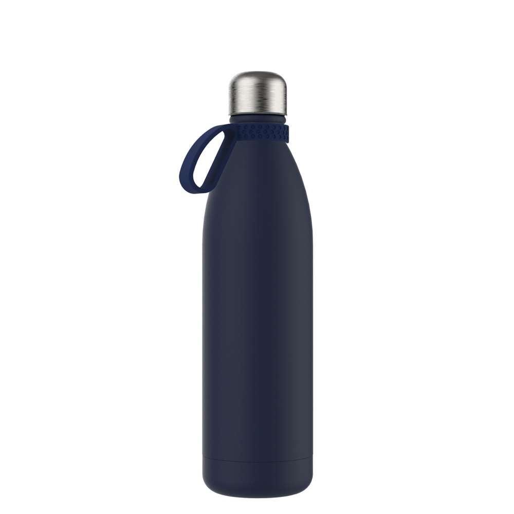 Thermotrinkflasche RETUMBLER-NIZZA XL - dunkelblau, marineblau, silber