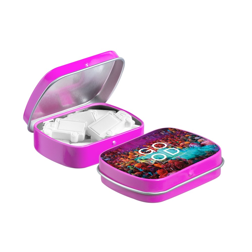 Mini Klappdeckeldose mit Form Pfefferminz