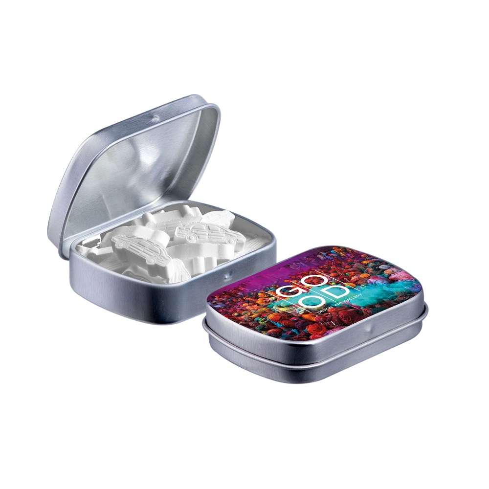 Mini Klappdeckeldose mit Form Pfefferminz